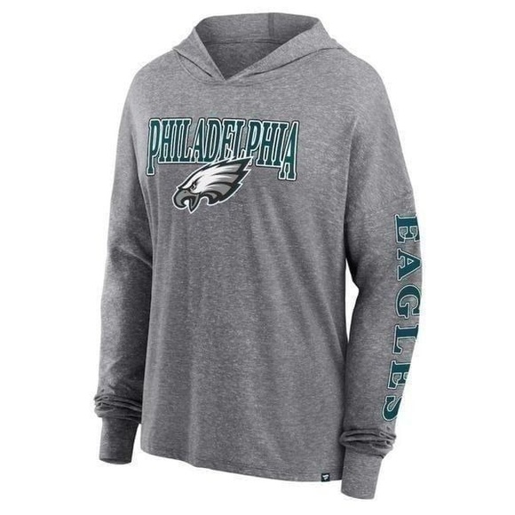 Women's Fanatics Gray Philadelphia Eagles Classic Outline Pullover Hoodie XXL - Picture 1 of 10